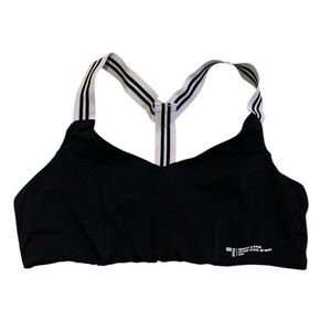💜 Kendall & Kylie Black Sports Bra with Striped Straps